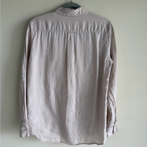 Uniqlo 100% Premium Linen Women’s Button Down Shirt Size S Natural Beige Staple - Picture 6 of 9